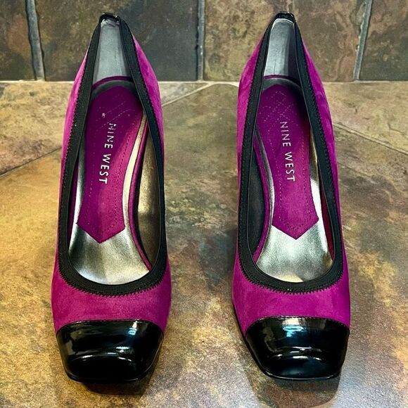 Nine West Wndakin Purple Black High Heels 7.5 - Picture 3 of 14